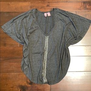 Love on a Hanger size S cape style embellished top